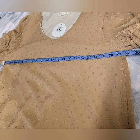 Tan Swiss Dot Blouse - Picture 6 of 8